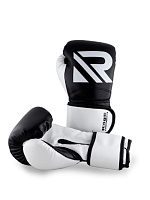 Перчатки боксёрские Rage fight gear кож/зам (14oz, чёрно-белый)